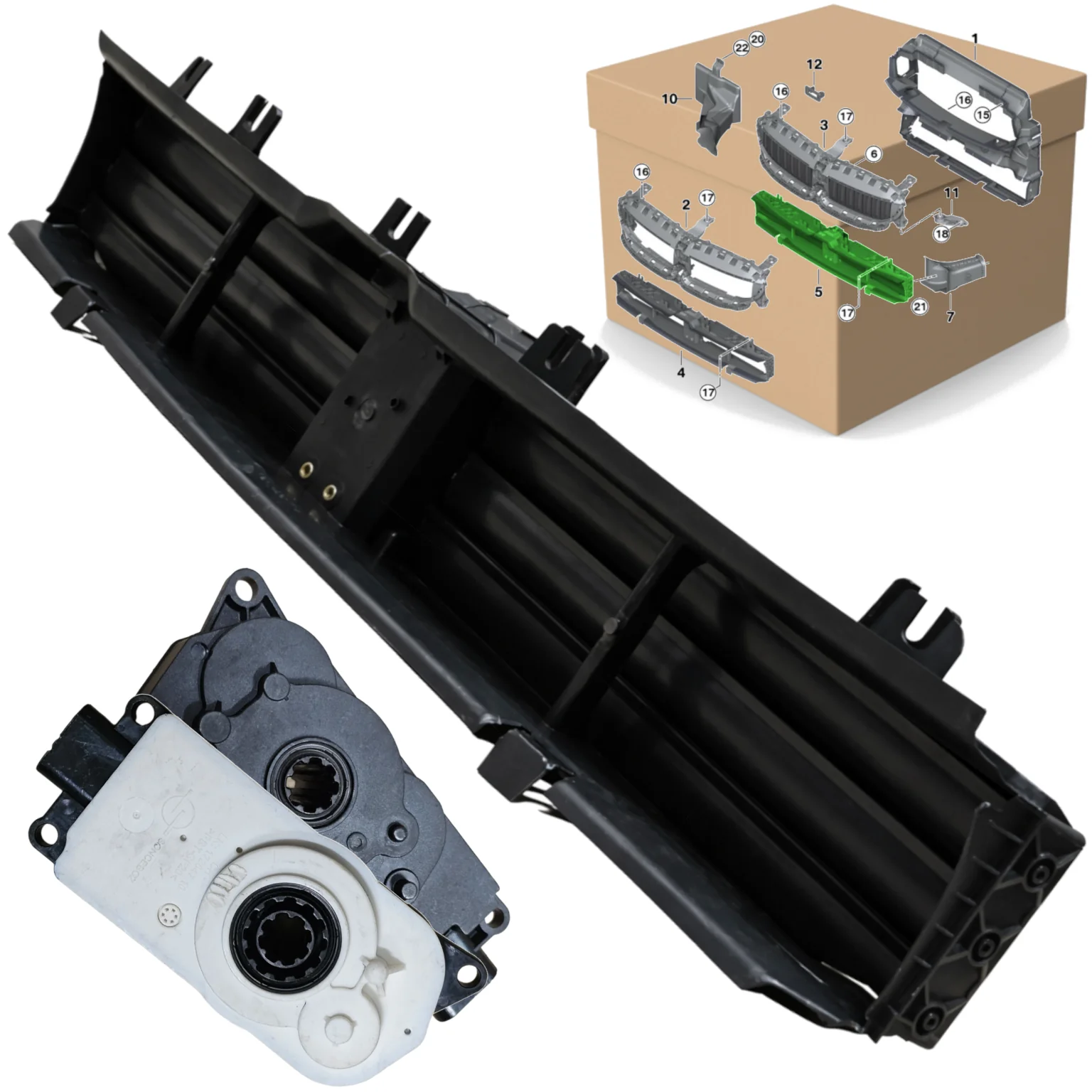 Kierownica powietrza dolna BMW 3 G20 G21 18-22r + SILNICZEK (51749465186, 51745A22C64)