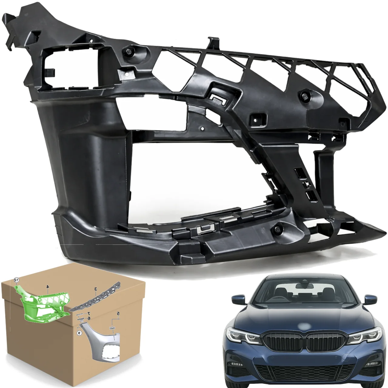 Ślizg zderzaka wewnętrzny BMW 3 G20 G21 18-22r M-Pakiet PRAWY BEZ HALO (51118075672)