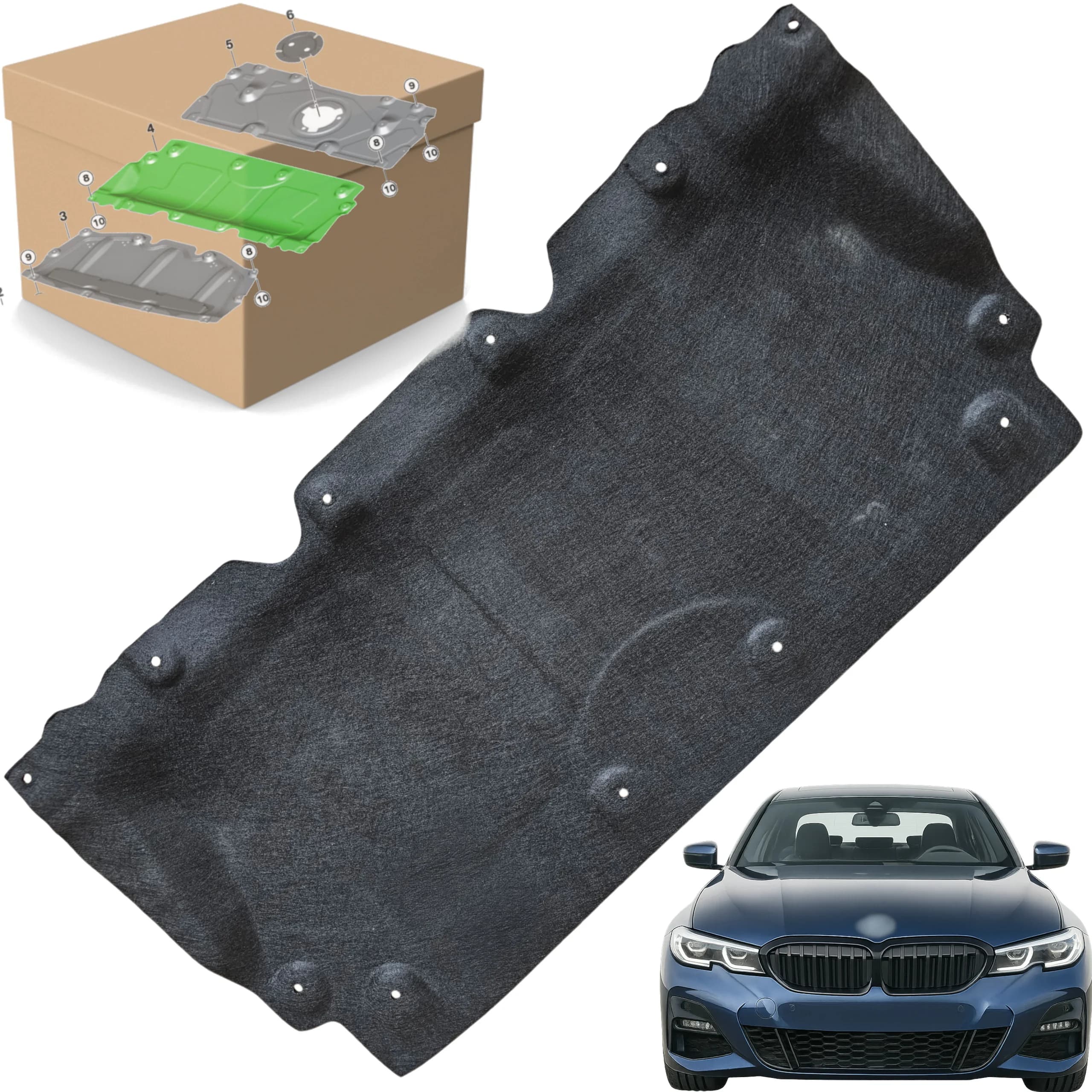 Osłona pod silnik BMW 3 G20 G21 18r+ CZĘŚĆ ŚRODKOWA (51757447194)