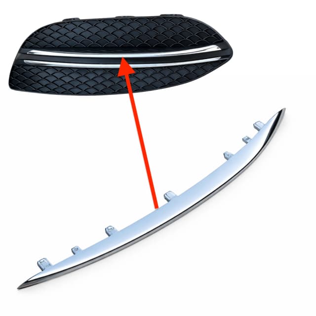 Listwa kratki zderzaka MERCEDES C-KLASA W205 14-21r CHROM PRAWA GÓRNA