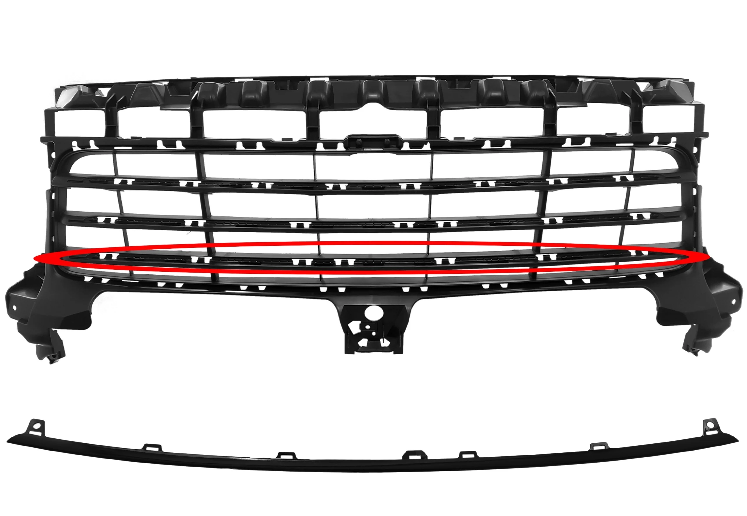 Listwa atrapy zderzaka Porsche Cayenne 9Y0 dolna CZARNA (9Y0807179B)