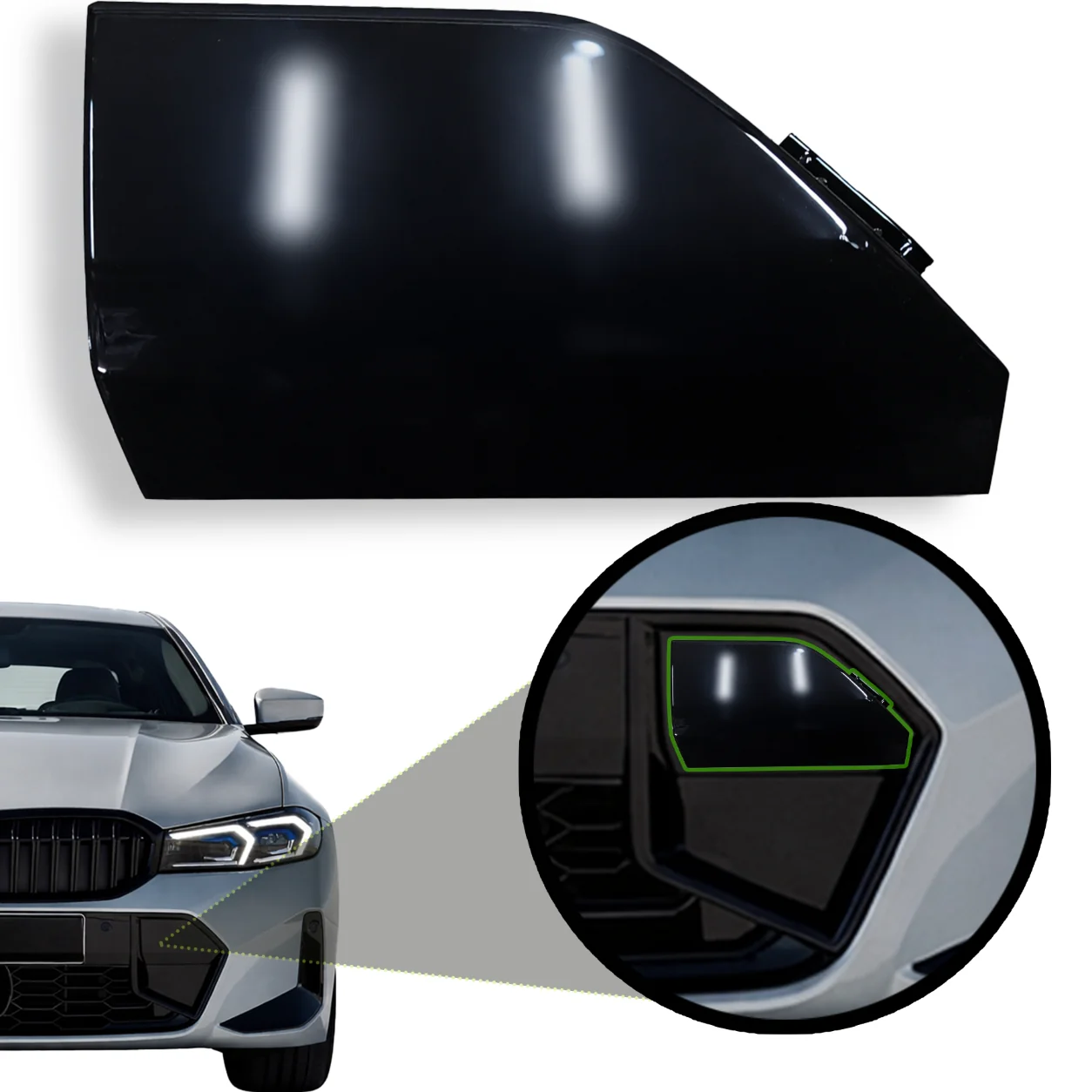 Zaślepka haka holowniczego LEWA BMW 3 G20 G21 LIFT 22r+ M-PAKIET (51118085455, 8085455)
