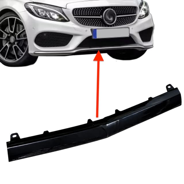 Listwa zderzaka MERCEDES C-KLASA W205 AMG 14-18r ŚRODKOWA BLACK
