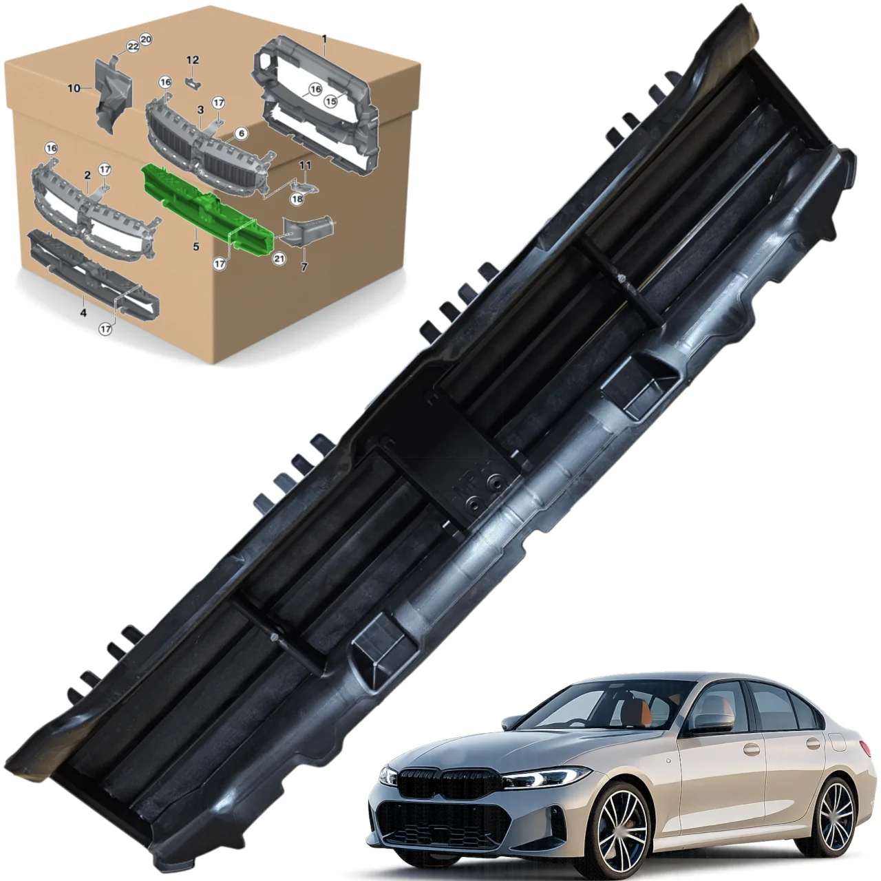 Roleta chłodnicy dolna BMW 3 G20 G21 M-PAKIET 18r+ BEZ SILNICZKA (51749465187B)