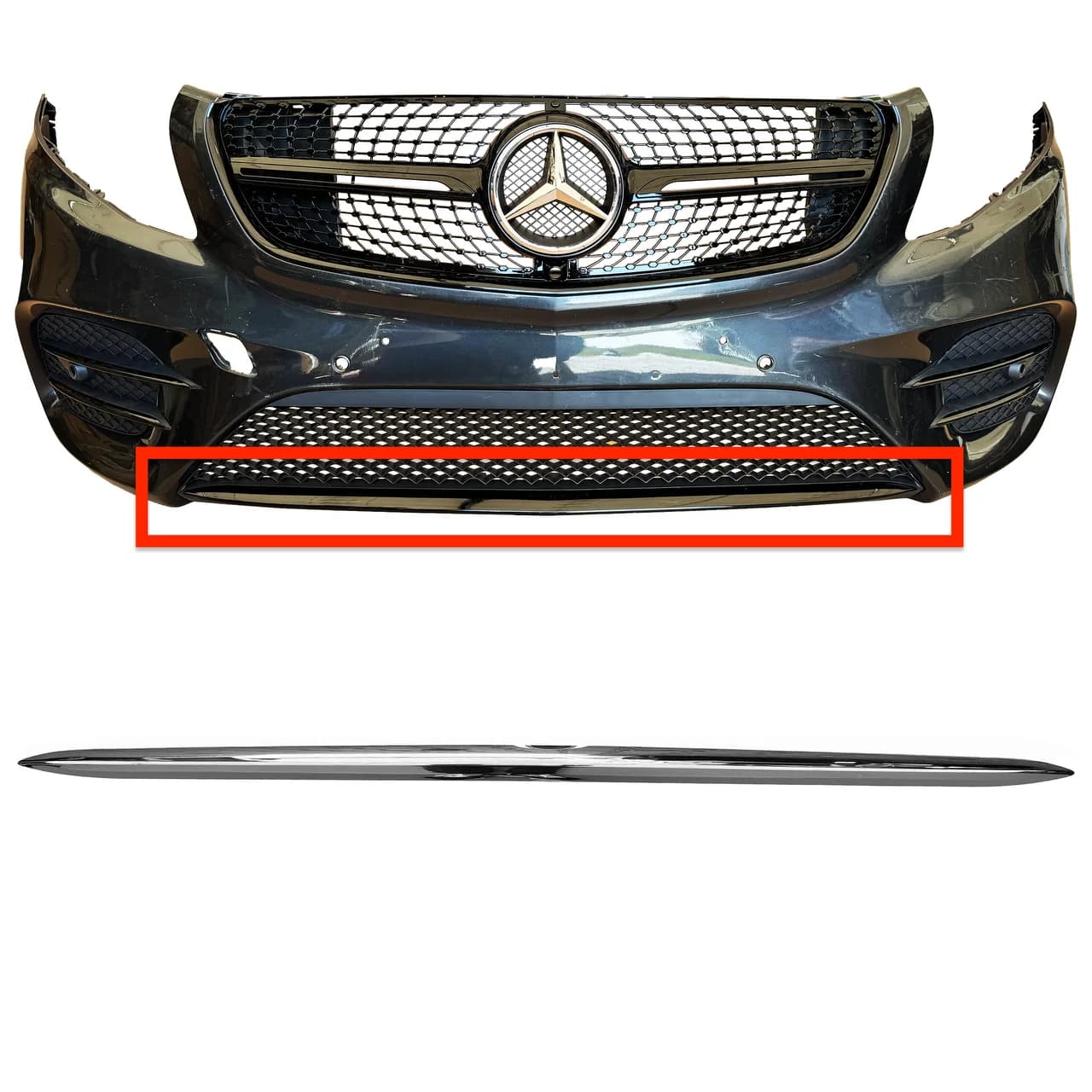 Listwa zderzaka MERCEDES VITO III AMG 14-18r silver (A4478851600)