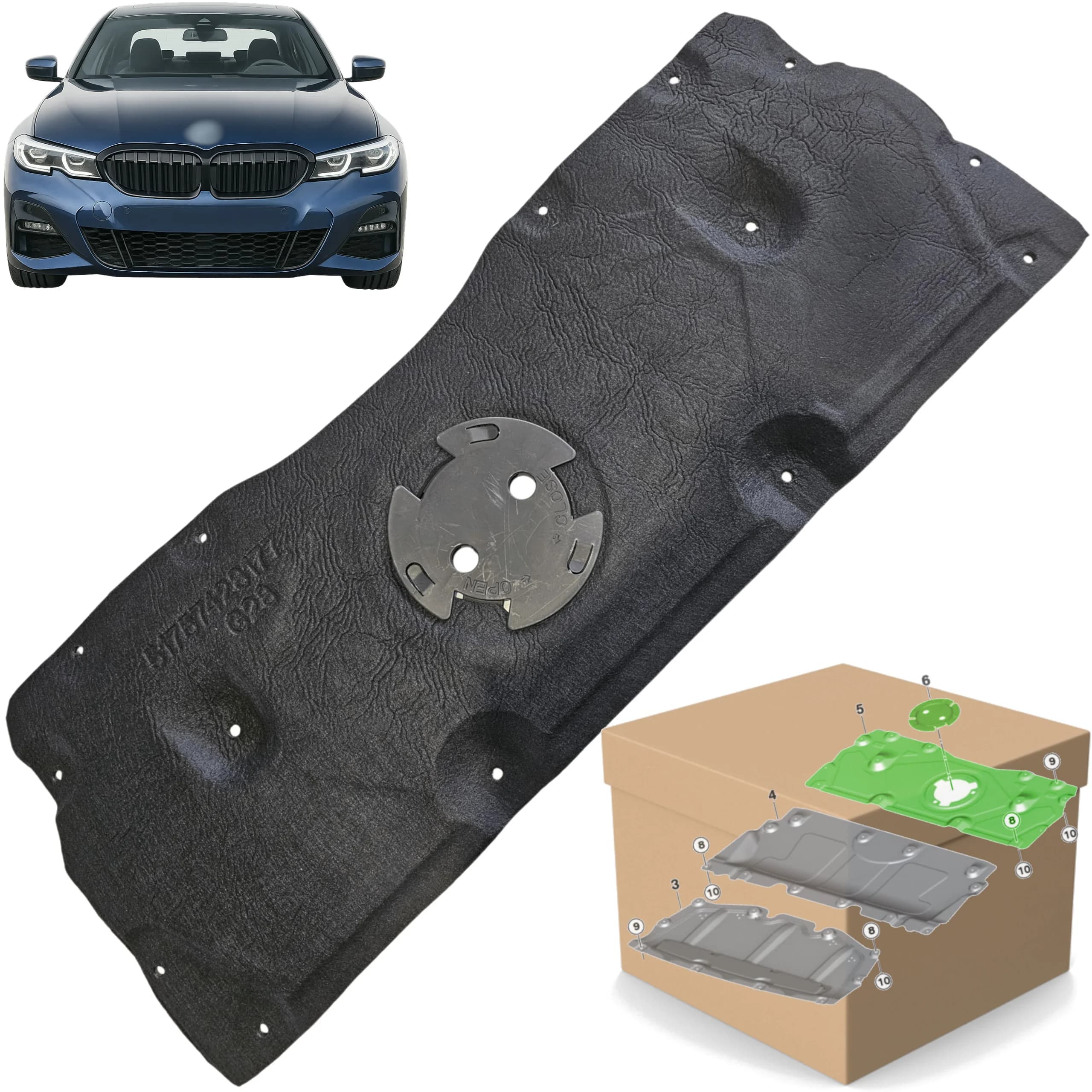 Osłona pod silnik BMW 3 G20 G21 18r+ CZĘŚĆ TYLNA (51757428177)