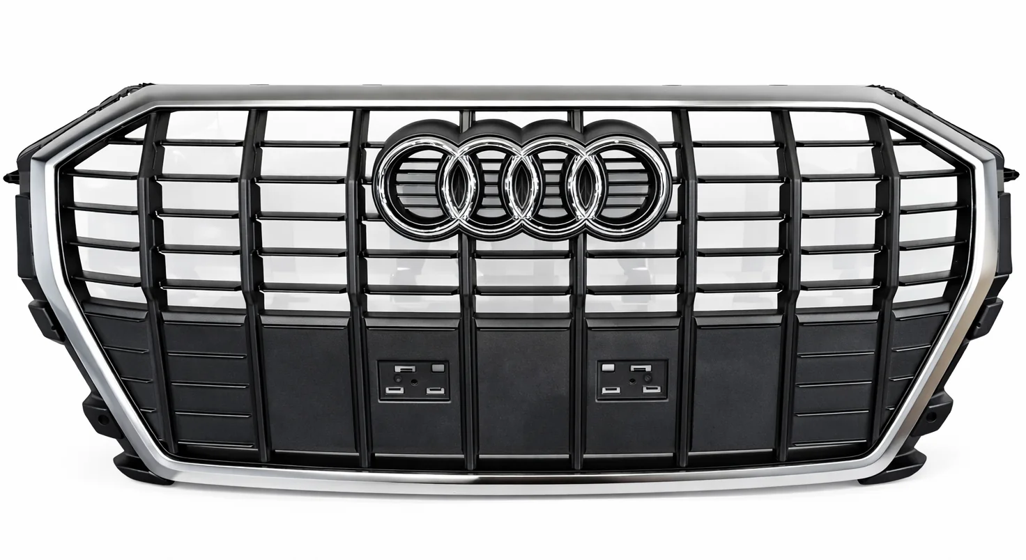 GRILL ATRAPA ZDERZAKA AUDI Q3 83A CHROM SZARY SRODEK (83A853651, 83A853651A)